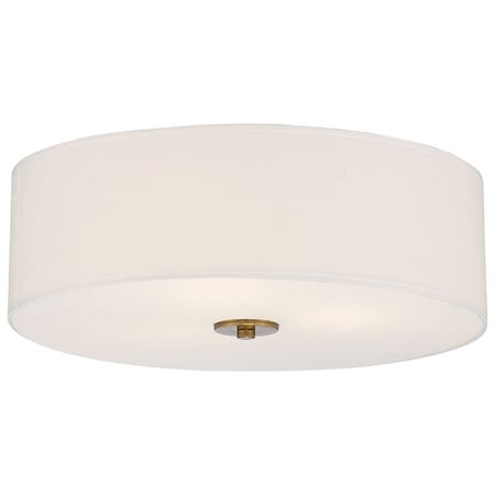 Access Lighting Mid Town, LED Flush Mount, Antique Brushed Brass Finish, Fabric 64063LEDDLP-ABB/WH